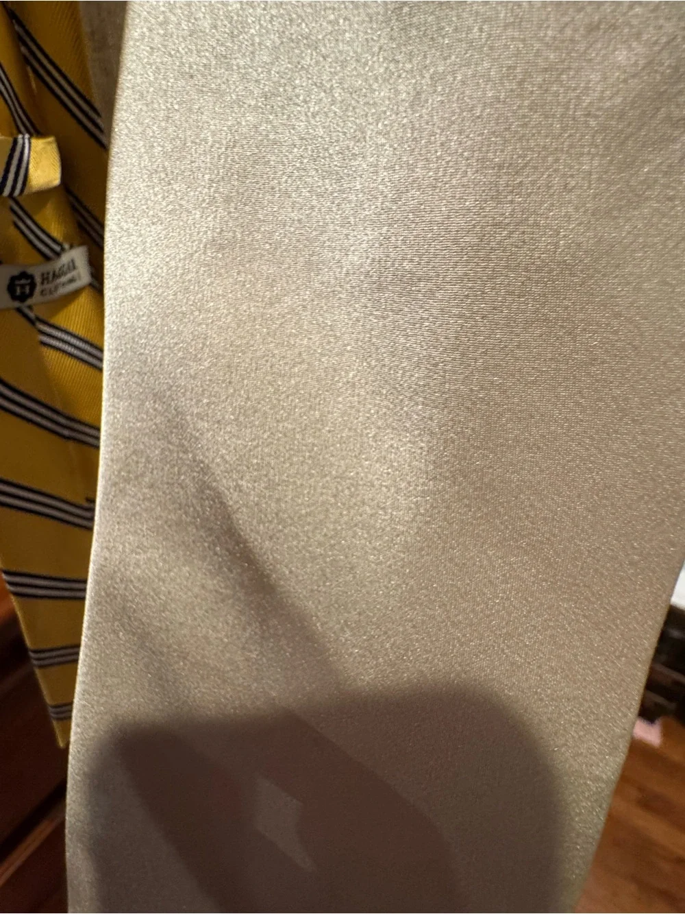 3 Men’s Ties Yellow Striped and Satiny Beige